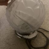 Large Art Deco molded glass table lamp
