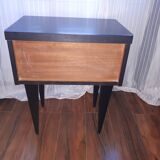 Vintage bedside table, black