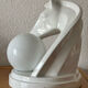 Horse lamp, zoomorphic in white ceramic circa 1980