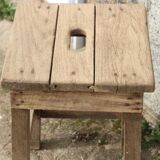 Vintage workshop stool in solid wood – sandblasted