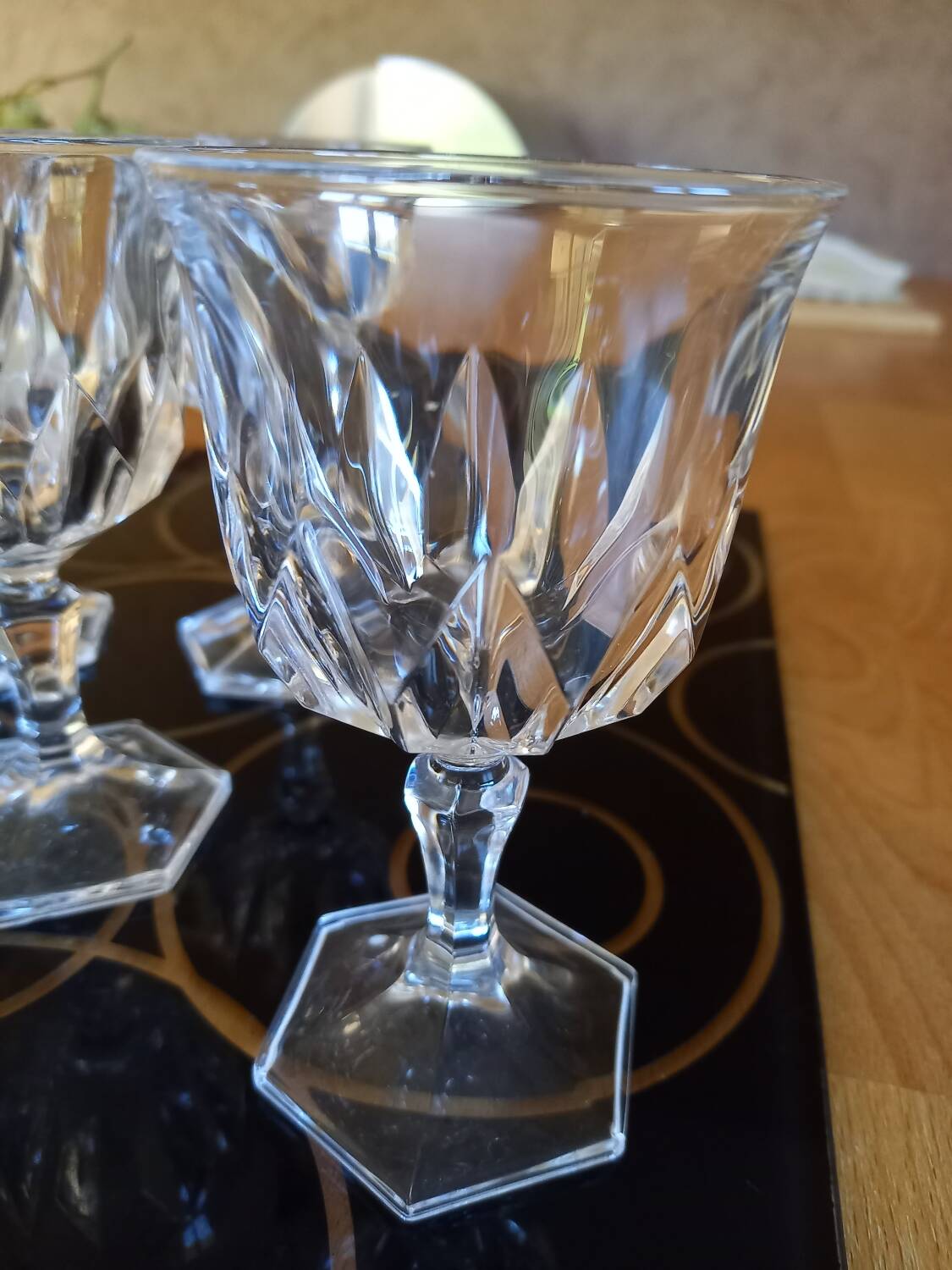 Vintage crystal port glasses