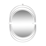 Postmodern Smoked Wall Mirror with a Triple Chrome-Plated Metal Frame, Italy