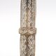 Moroccan candle holder in carved beige stone, 1970s