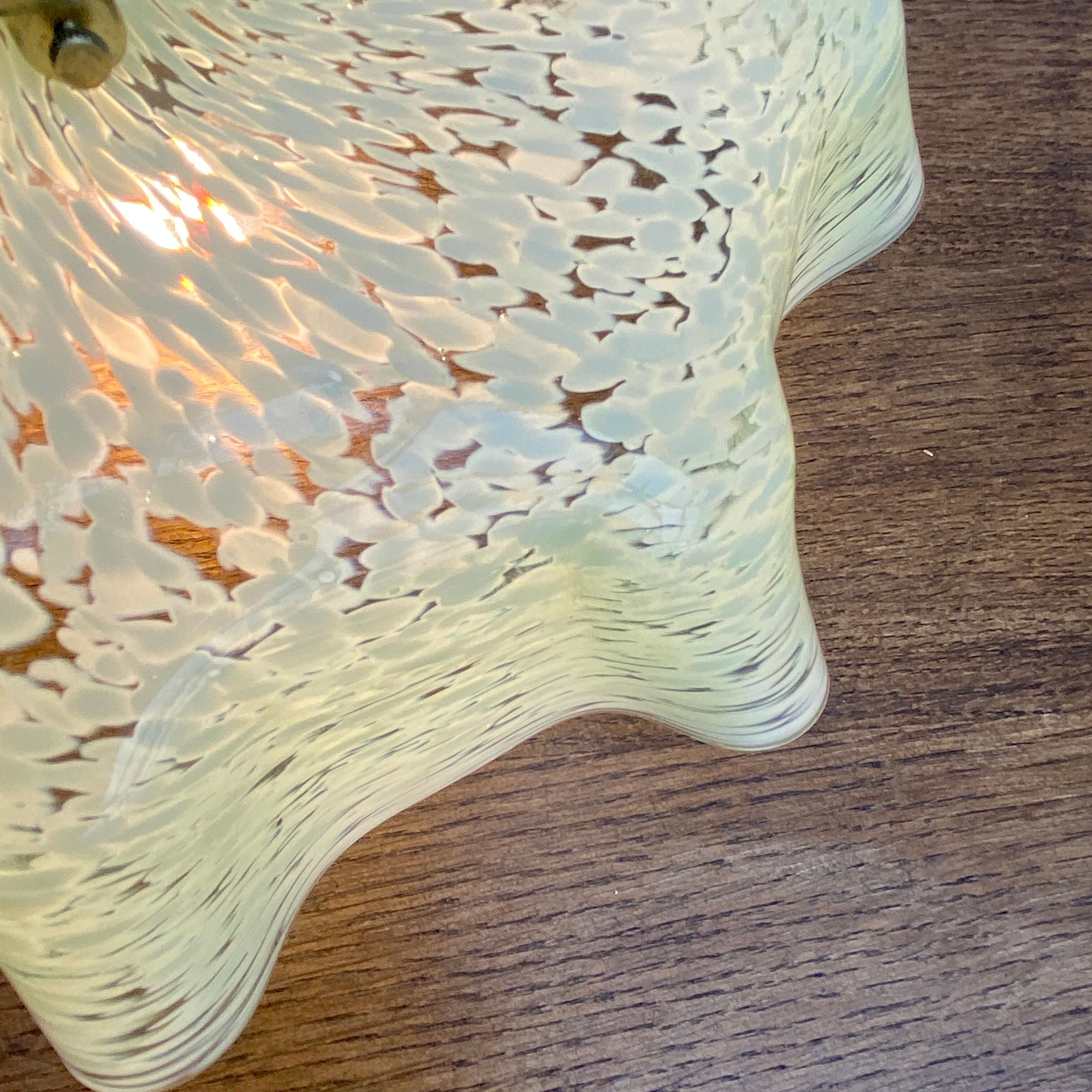 Suspension abat-jour vintage en verre de clichy mint