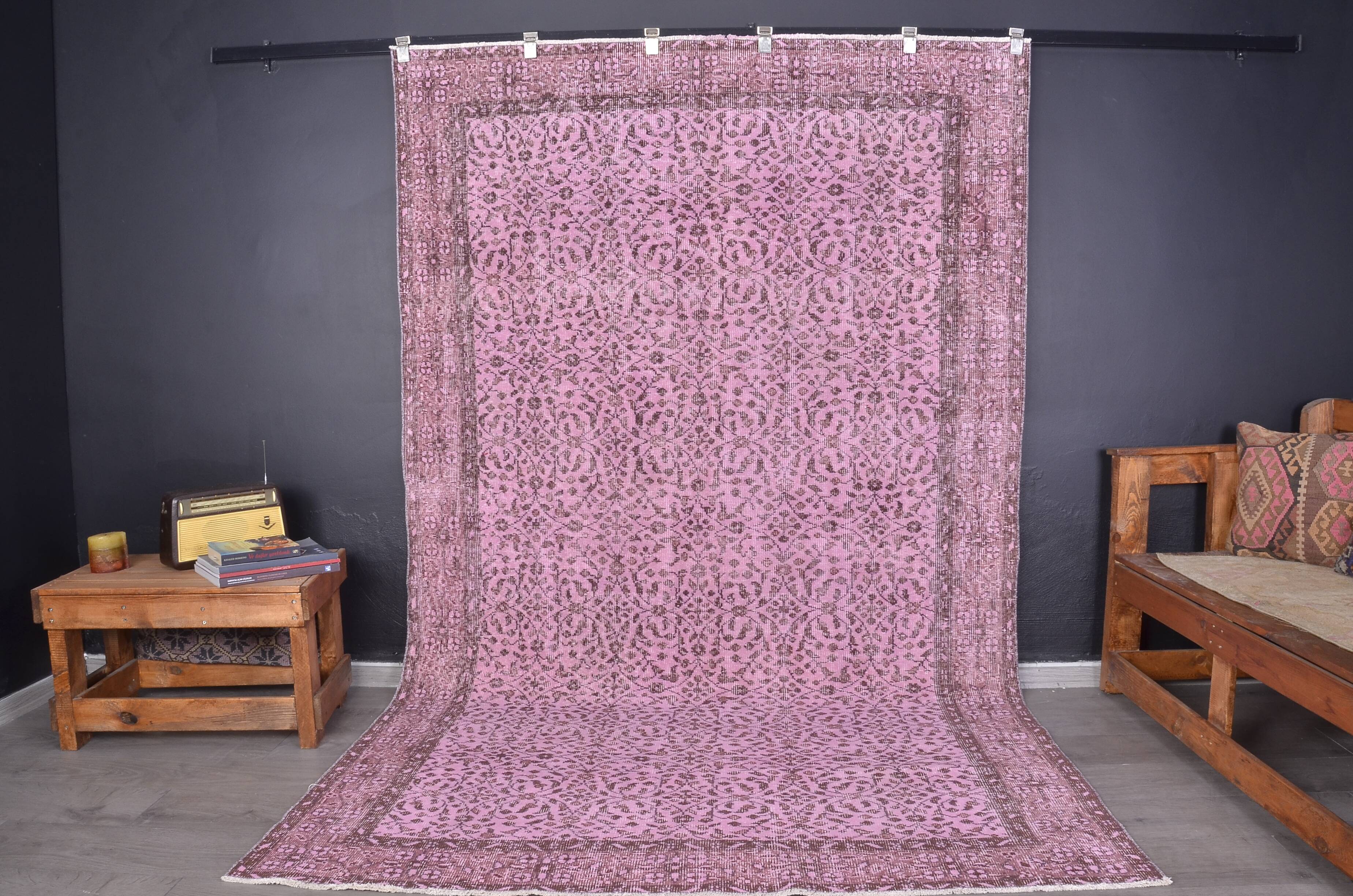 Pink Anatolian Vintage Oushak Rug sku2347