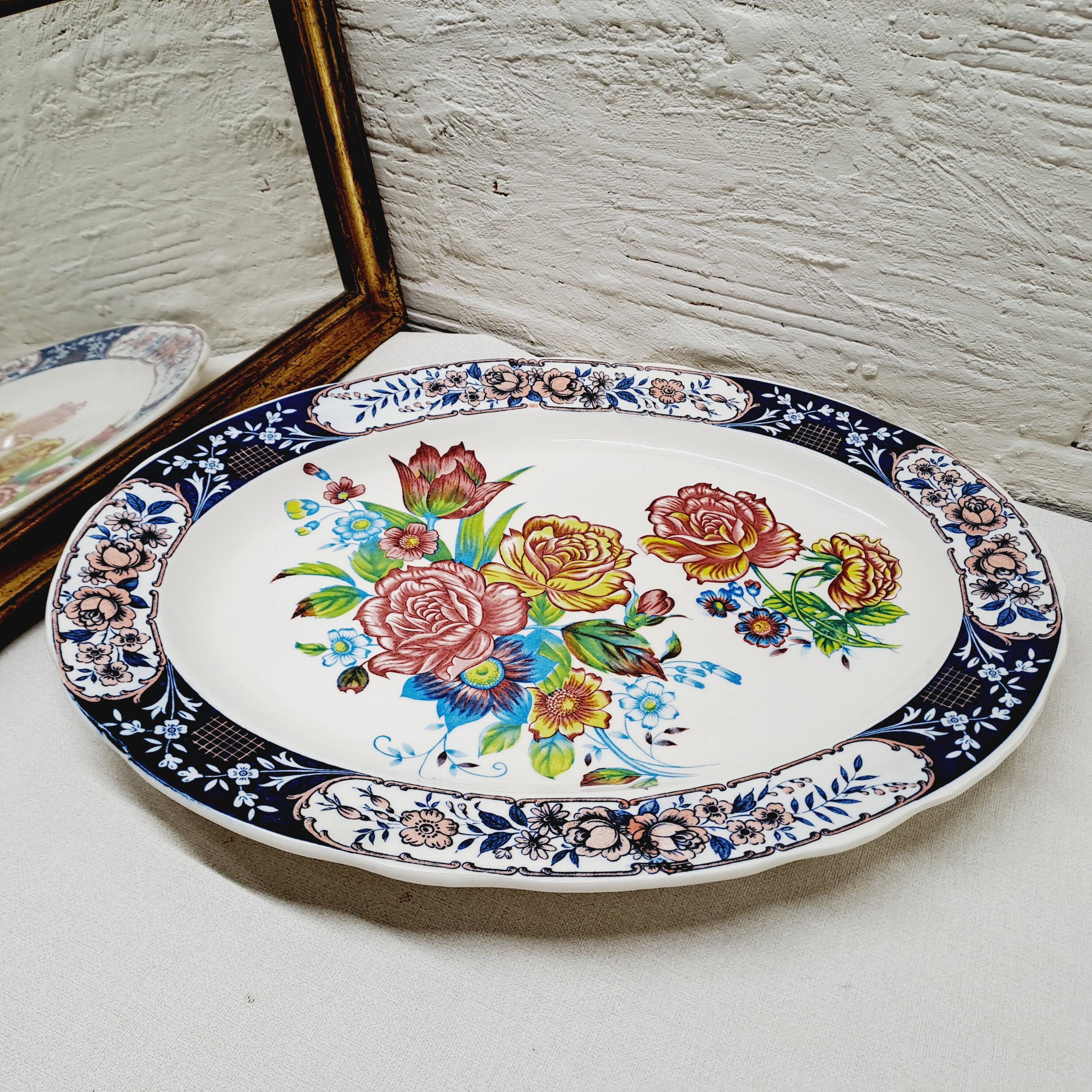 Large oval flower dish