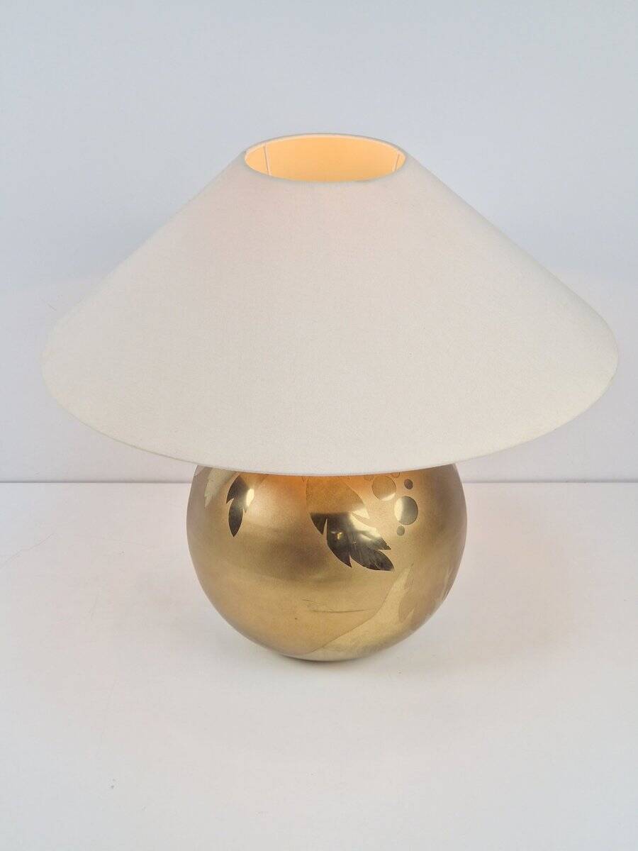 Vintage Sphere Brass Table Lamp by Louis Drimmer, France, 1970s
