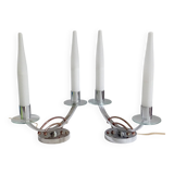 Pair of Art Deco Glass Chrome Lamps
