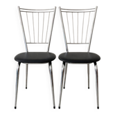 Paire de chaises métal  - simili