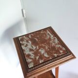 Wooden and marble stool