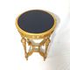 Napoleon III Pedestal Table (late 19th C.) Gilded and Carved Wood with Modern Black Top