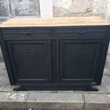 Vintage art deco abyssal blue buffet