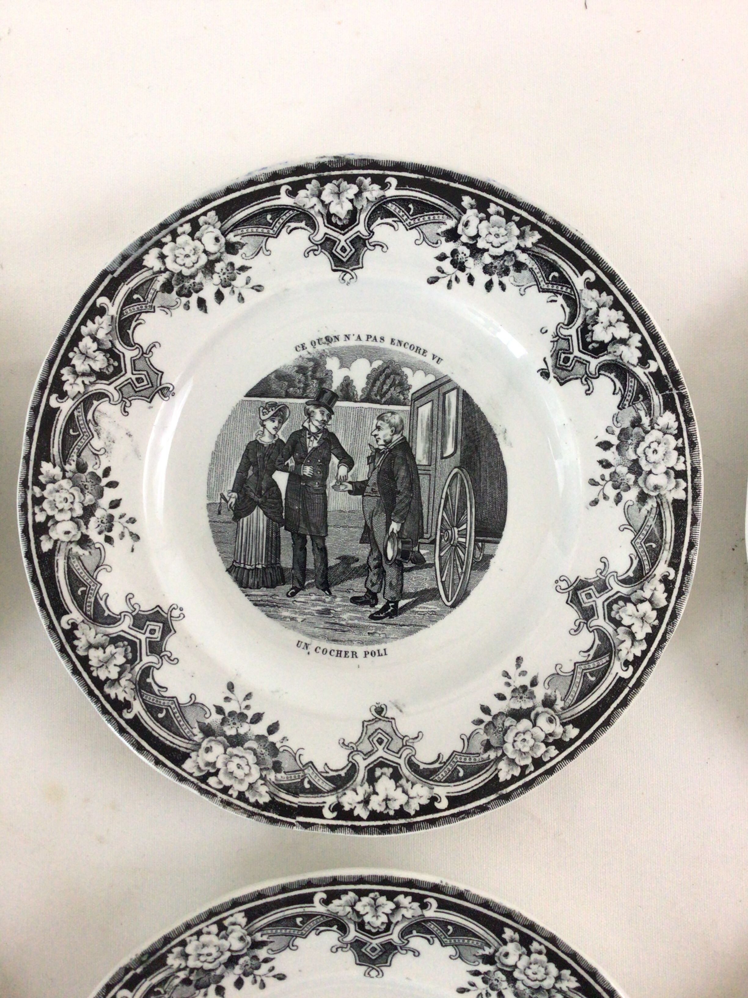6 talking plates Creil and Montereau