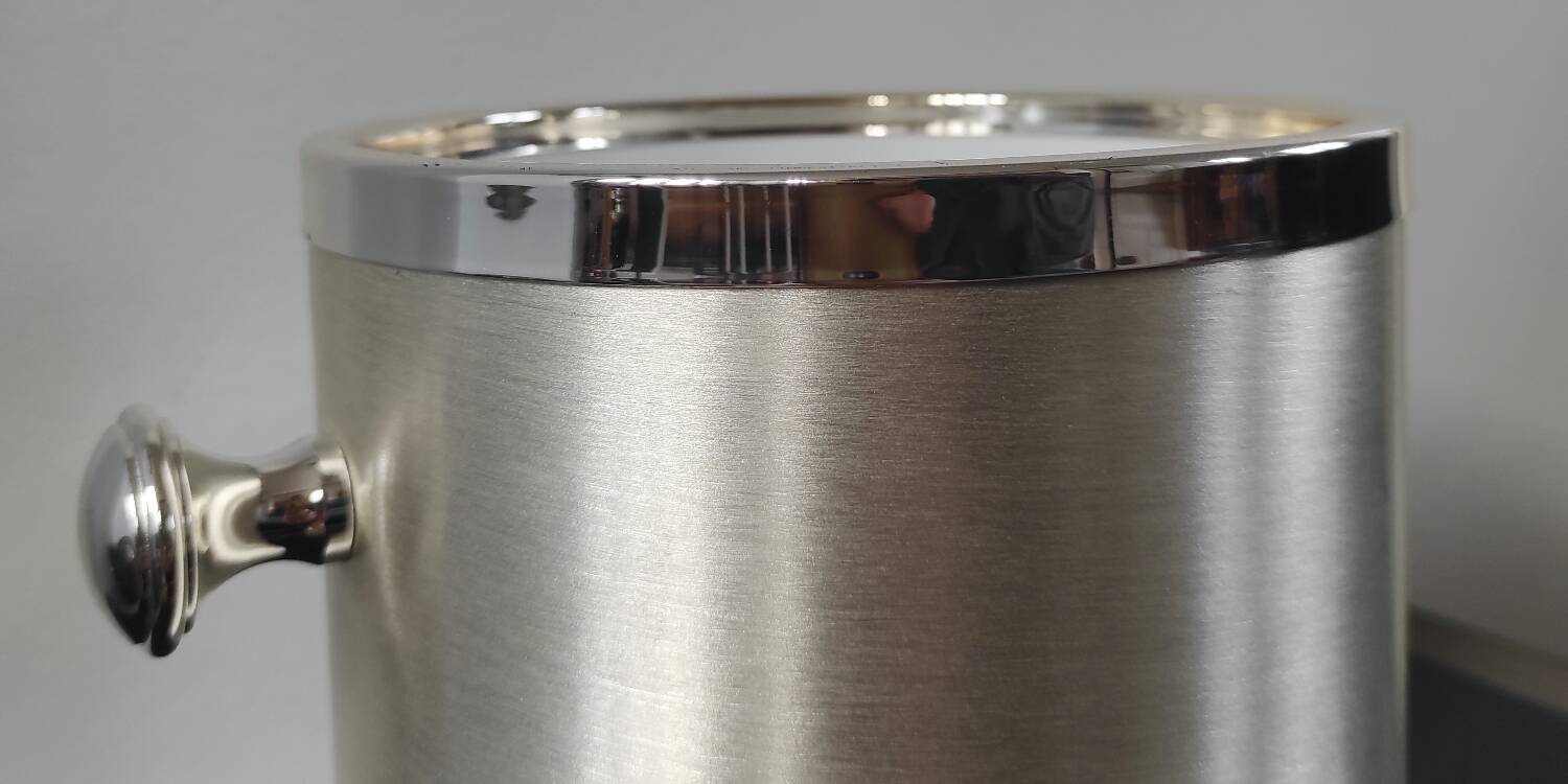 Vintage 70s insulated aluminium ice bucket