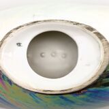 Vintage White and Iridescent Ceramic Bowl or Centerpiece n 6768 by Lusso, Italy