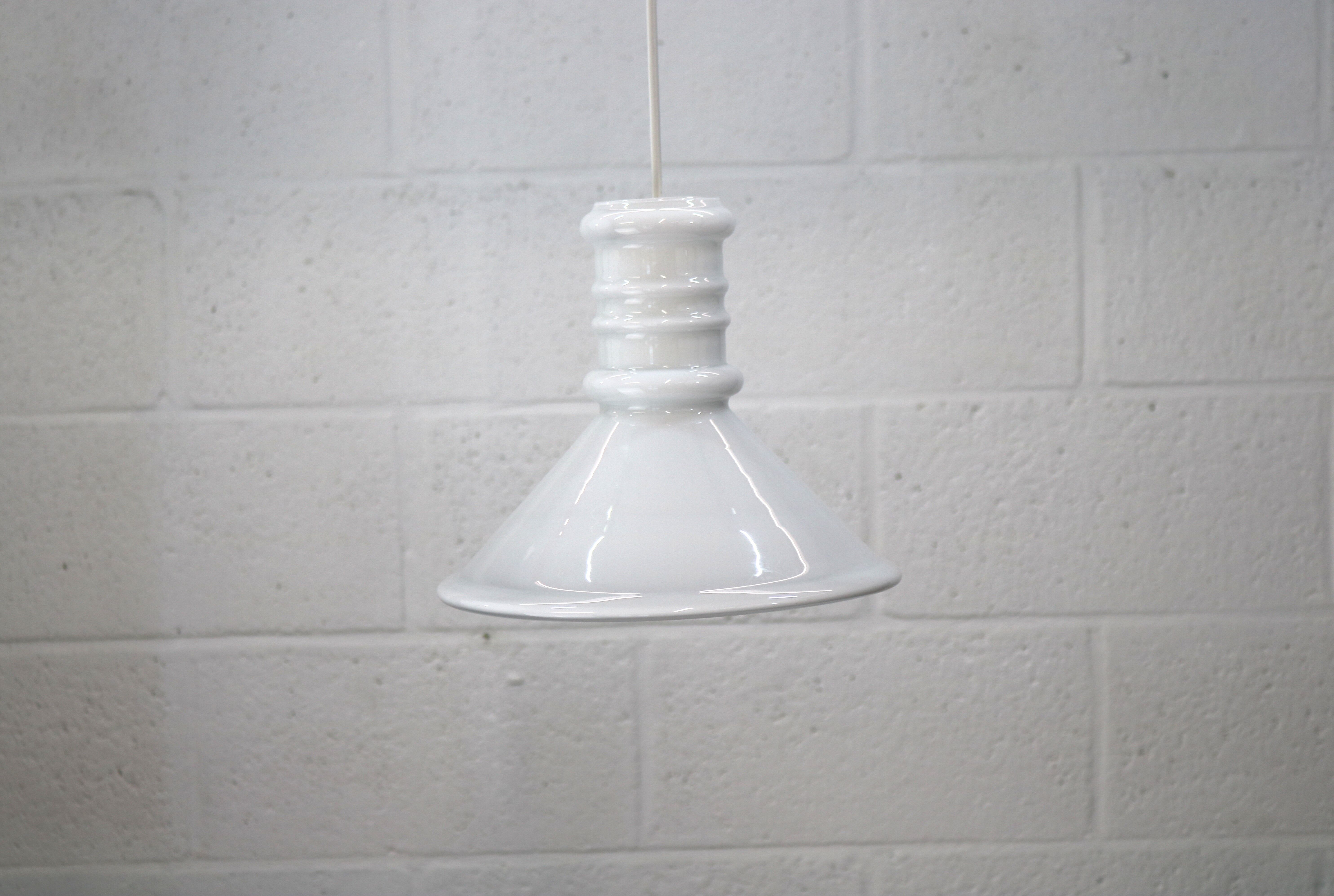 Opal glass pendant lamp designed by Sidse Werner for Holmegaard Copenhagen