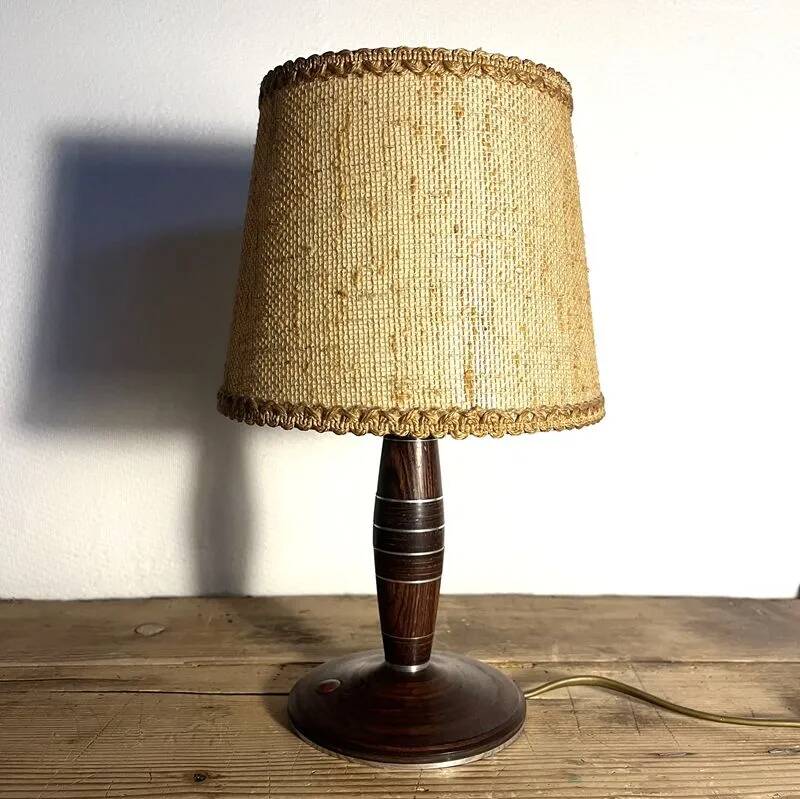 Vintage wooden base lamp