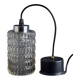 Vintage pendant light in textured molded glass and chrome metal