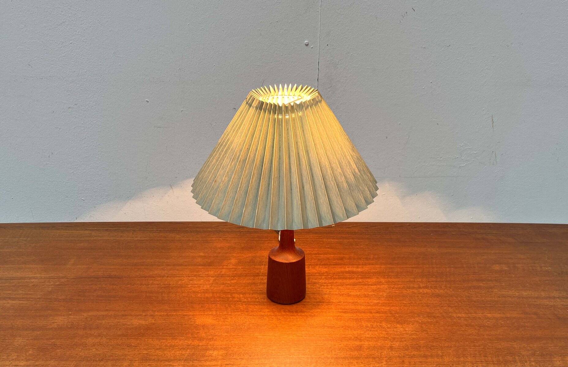 Danish modern teak table lamp from the mid-century, 1960s.
