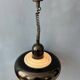 Vintage black UFO space age pendant lamp by Knud Christensen