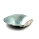 Vase soliflore en céramique bleue, France 1970