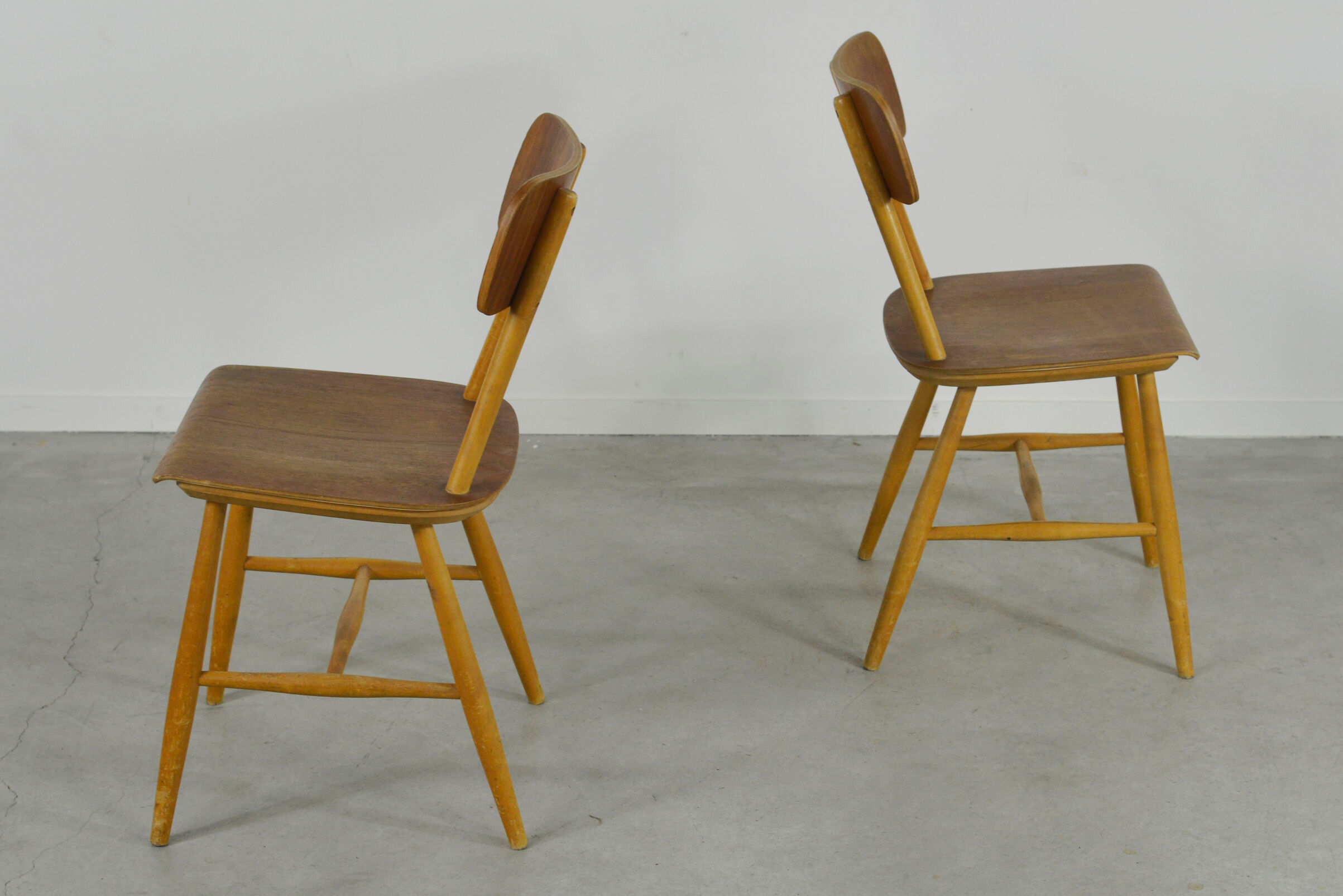 Set of 2 Scandinavian teak chairs 1960s