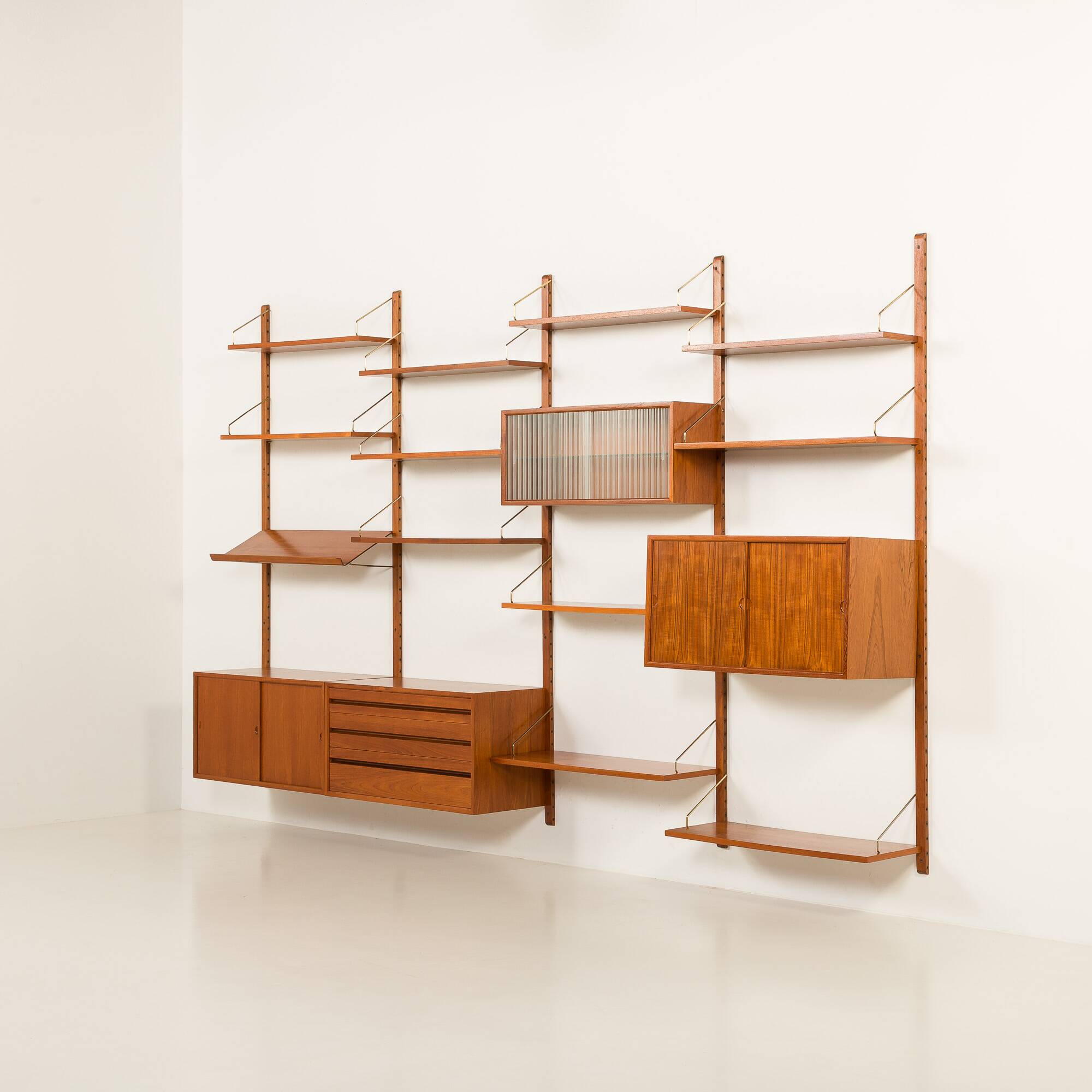 Poul Cadovius 4 bay teak Wall unit, 1960s