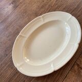 Large serving or presentation dish in beige ceramic - vintage