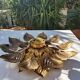 Sconce metal golden leaves 70s