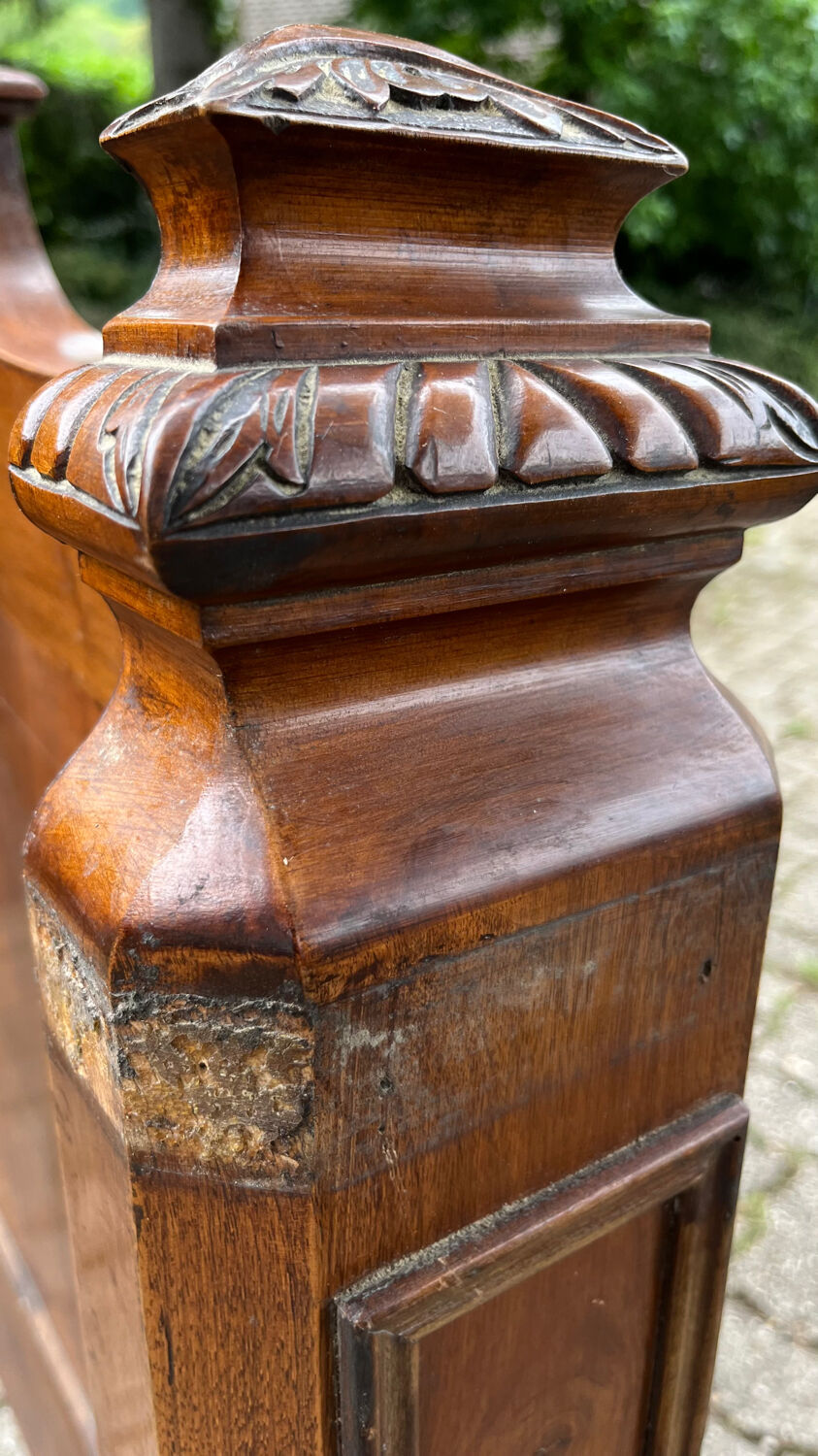 Antique solid walnut boat headboards
