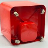 Pair of 70s trolley tables dime longato in glossy red