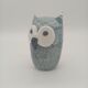 Vintage Scandinavian Glass Owl Statuette Denmark Sulphur 70s 80s
