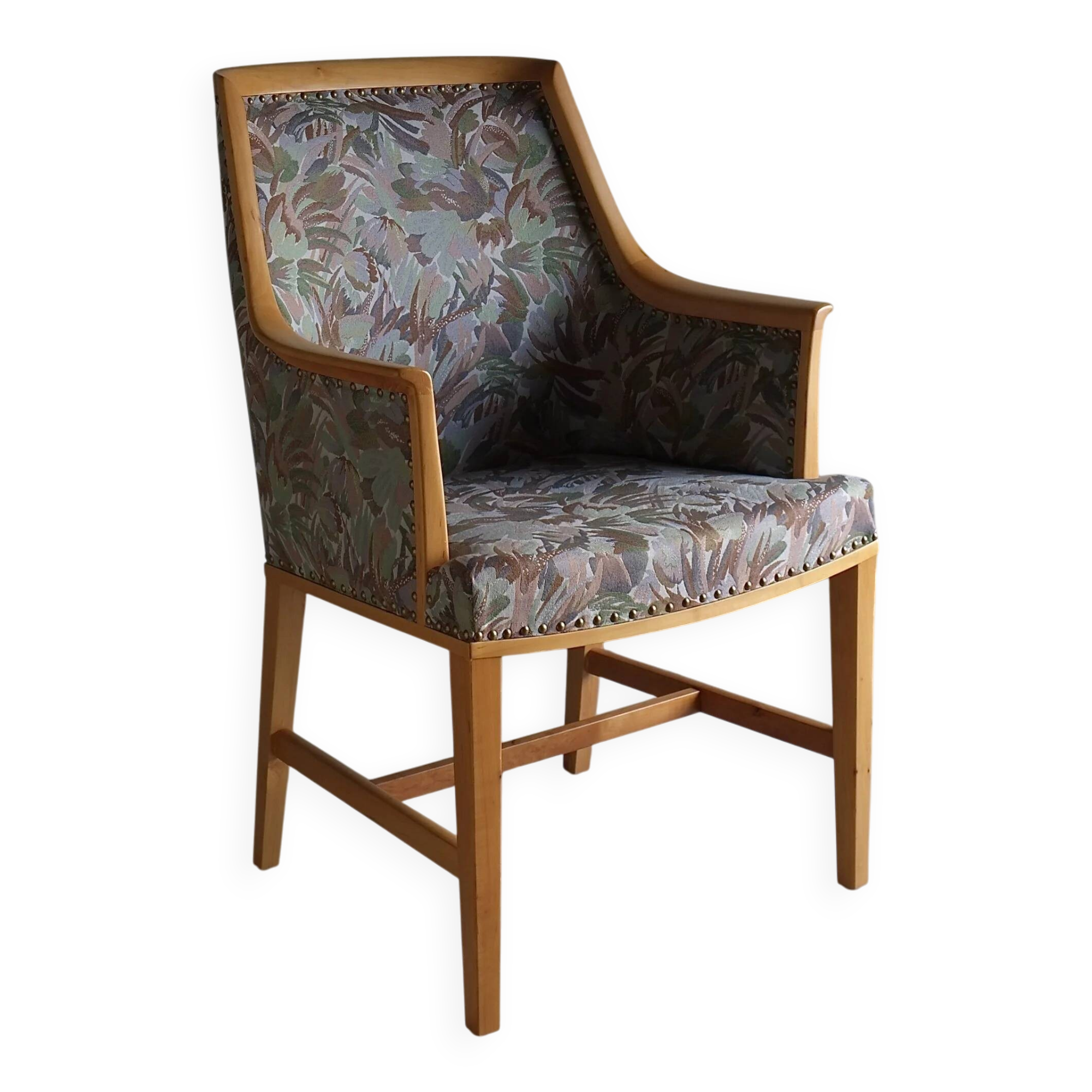 Swedish Grace floral birch wood armchair