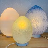Domec egg lamp, blue speckled glass from Vianne, 70s
