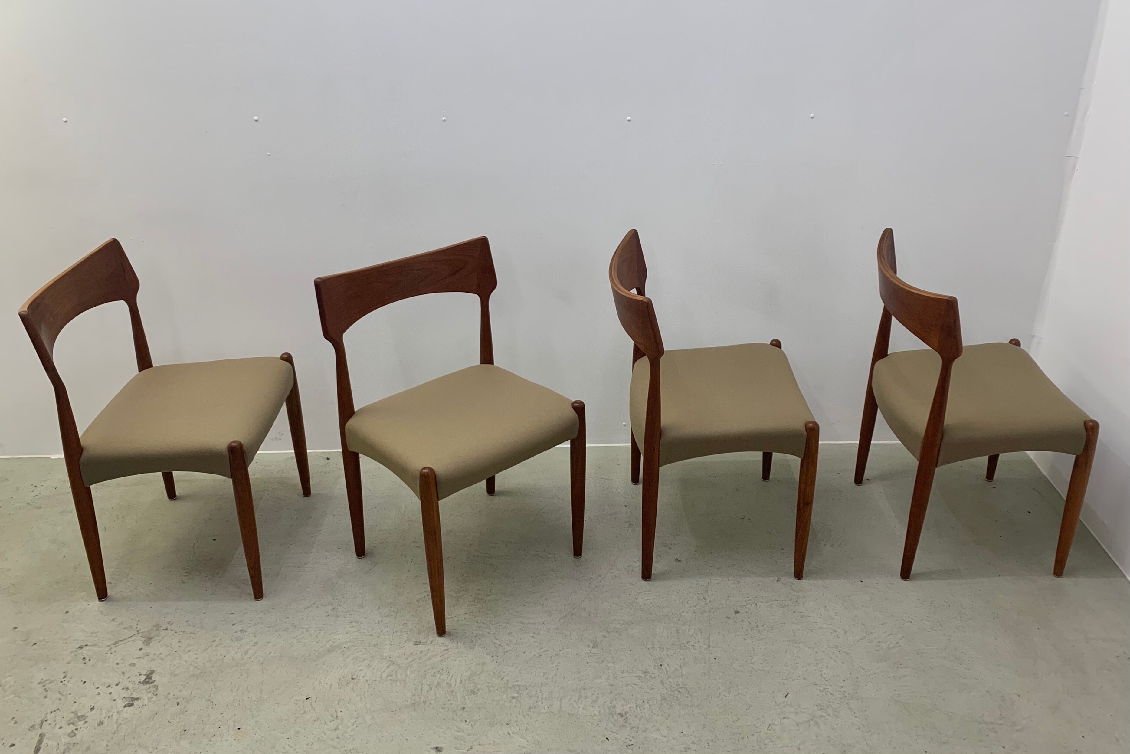 4xDanish Teak Dining Chairs by Bernard Petersen 1960s
