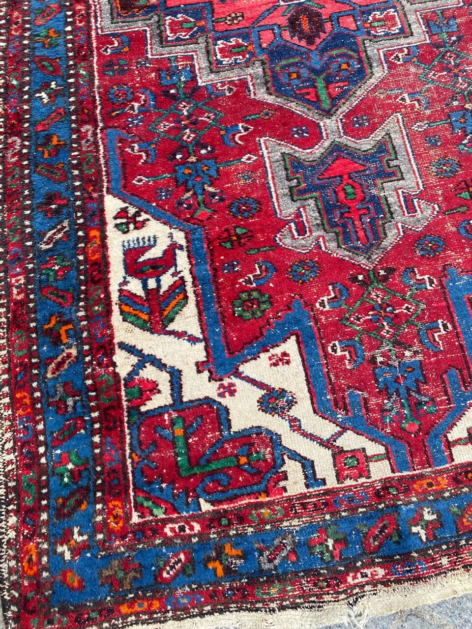 Ancient Persian carpet Hamadan handmade 108x192 cm