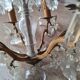 Large Louis XV style chandelier with crystal tassels on a bronze mount with 6 lights