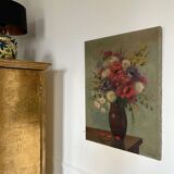 Tableau ancien bouquet classique