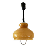 Suspension en opaline jaune moutarde, années 1970