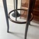High bistro stool in turned wood and new cane, 1950