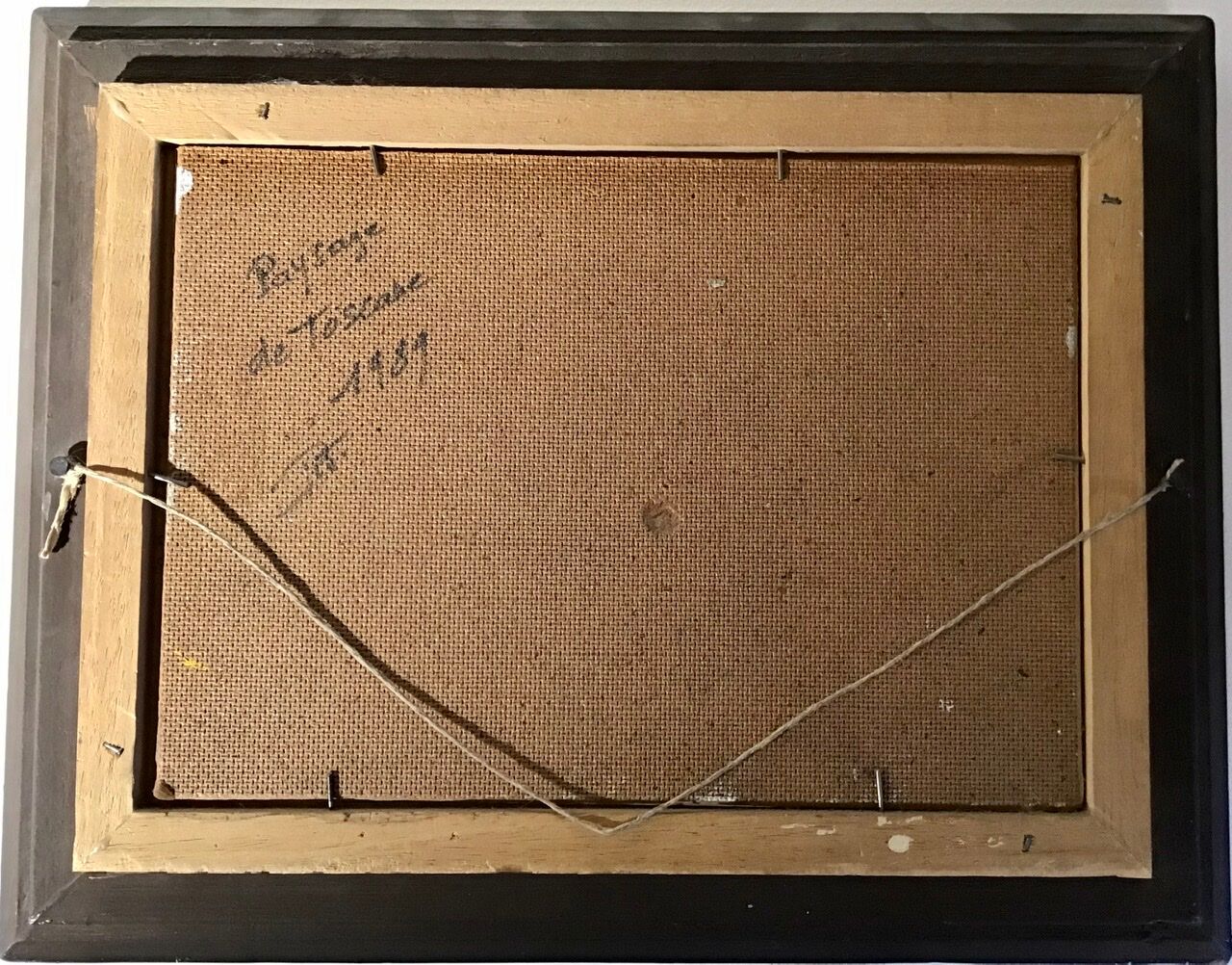 Ancient Tuscan landscape painting dated 1989