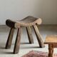 Four-legged stool in antique teak from Indonesia H 50 L 52