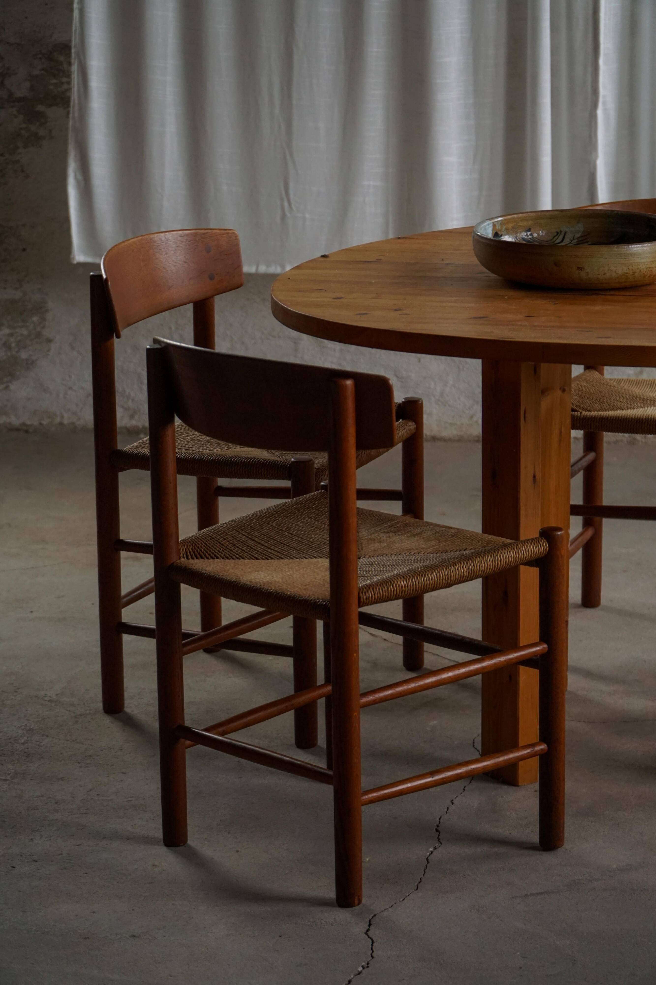 Set of 6 'Folkestole' J39 dining chairs by Børge Mogensen in oak, FDB Møbler, 1950s.
