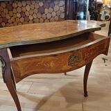 Table, drop-leaf desk "fully marquetry, Louis XV style, Period