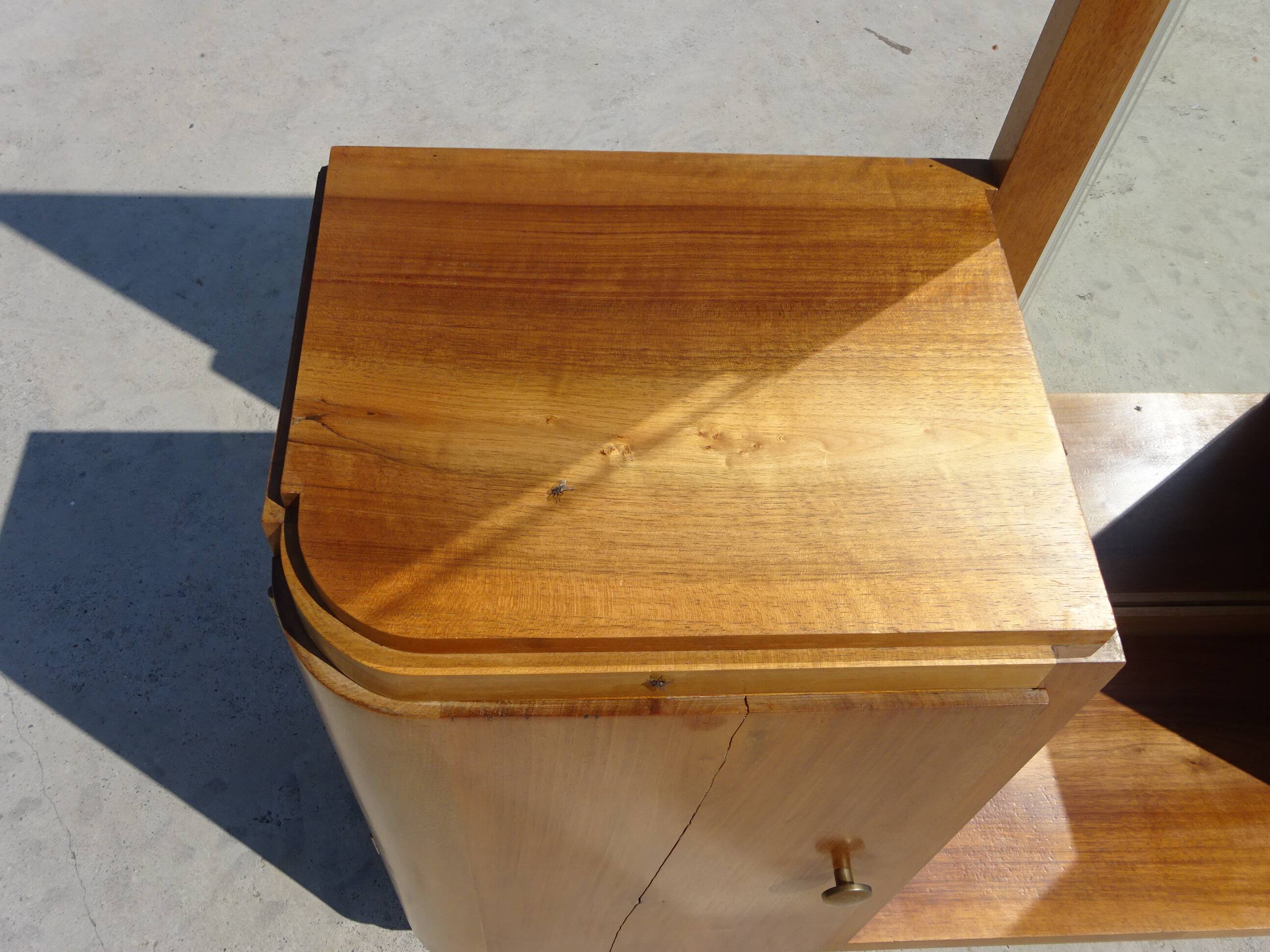 Small Art Deco dressing table in light wood