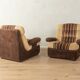 2x Space Age armchair set from the 1970s in velour