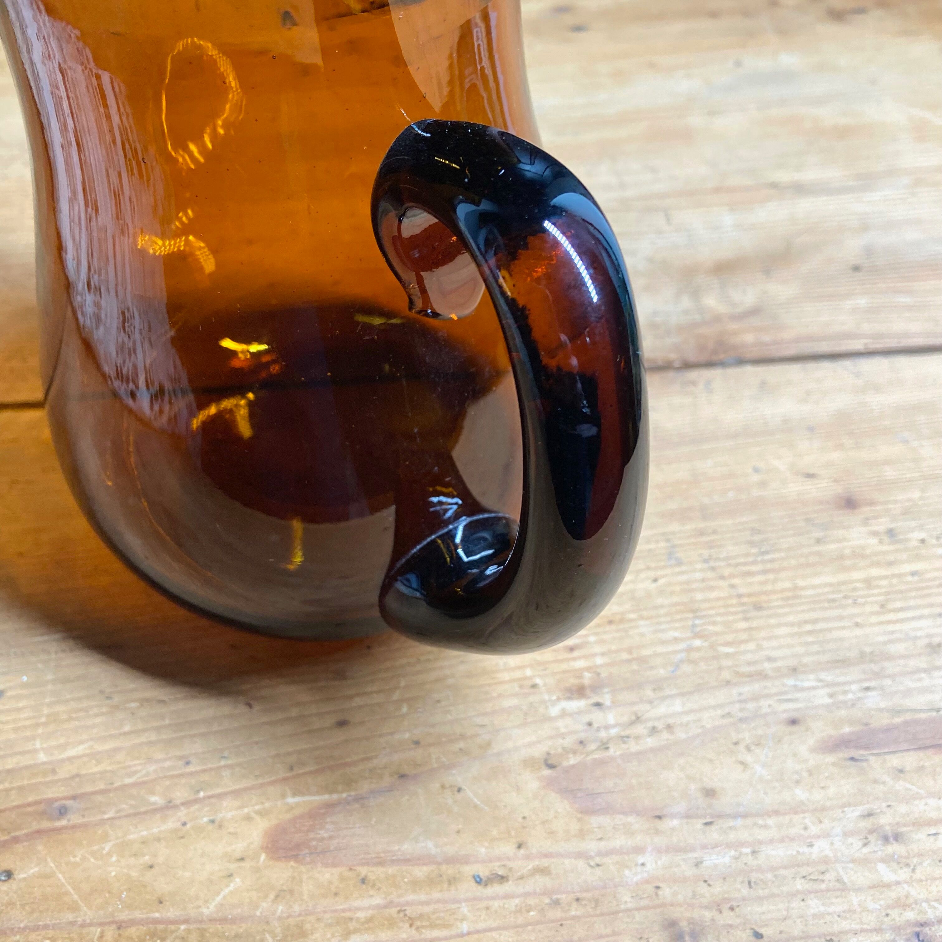 Amber glass pitcher