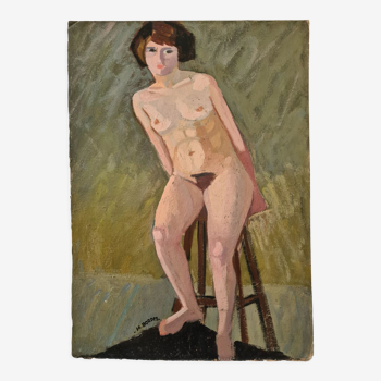 Nude portrait on the stool 1923