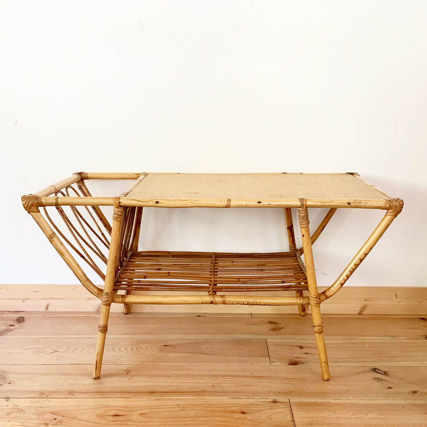 Rattan coffee table from the 50s