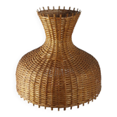 Vintage rattan lampshade from the 70s, mid-century style.